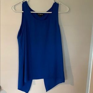 Royal Blue Satin Sleeveless Top